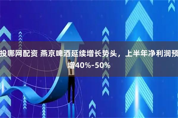 投哪网配资 燕京啤酒延续增长势头,上半年净利润预增40%-50%